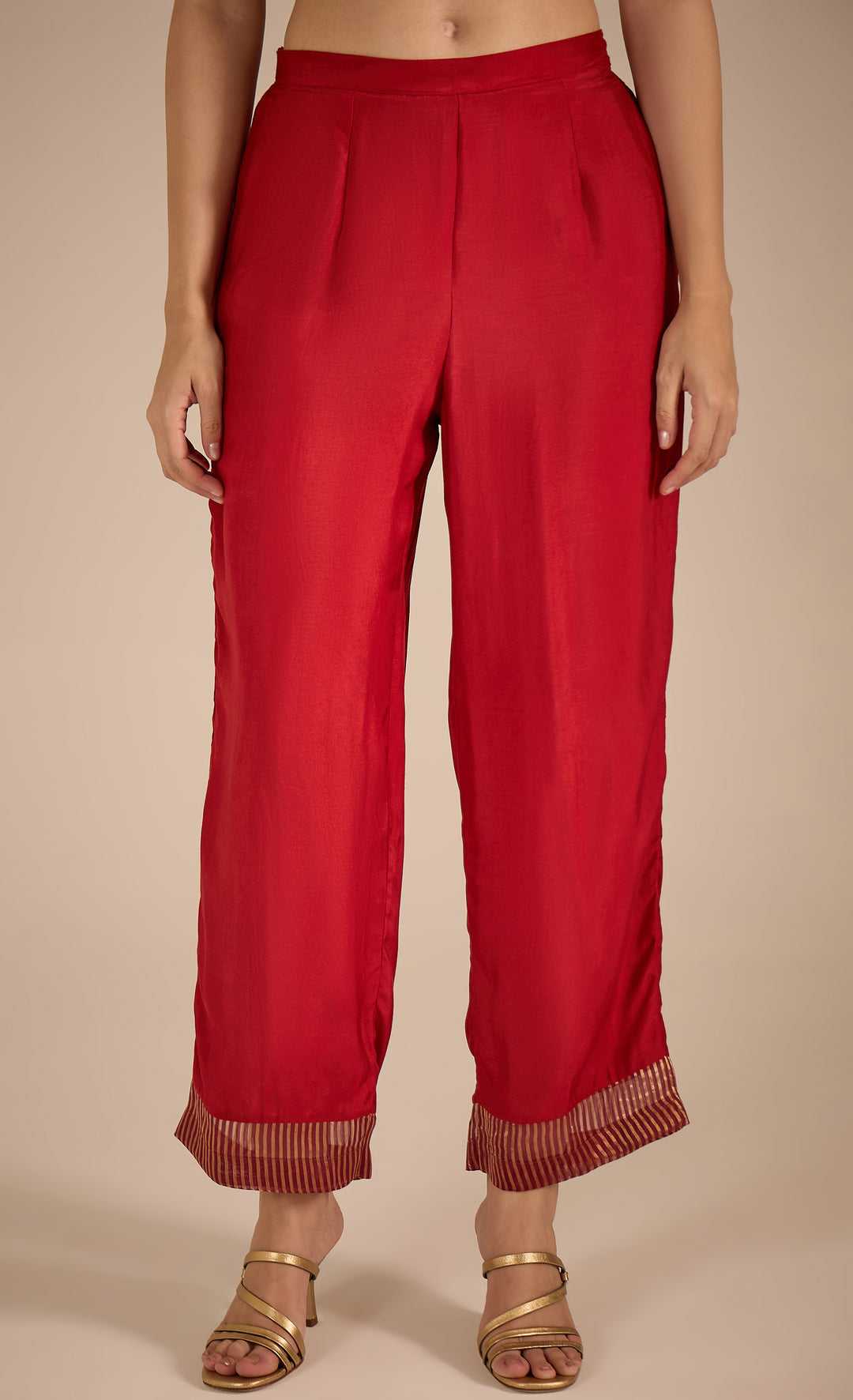 Baithak: Red Boarder Pant