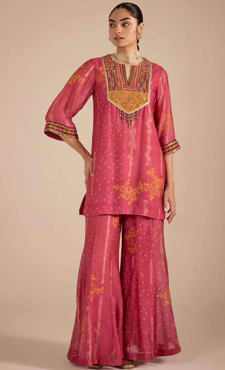 SAMAHAR: Blush Cotton Silk sharara