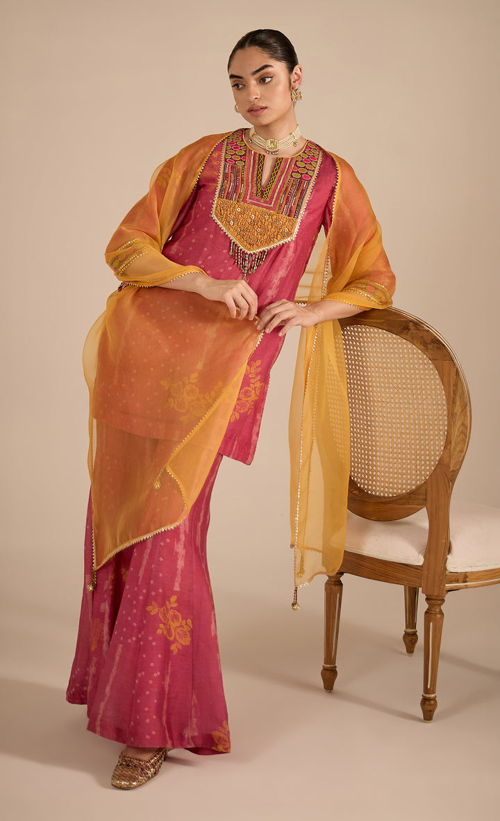 SAMAHAR: Mustard Organza Dupatta