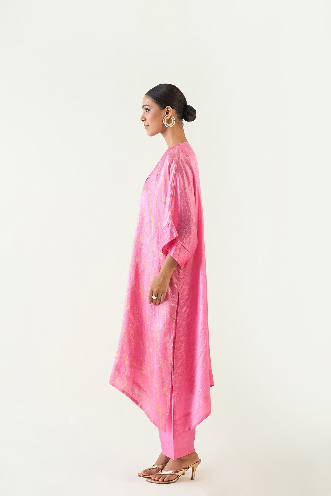 Flare Silk Pants - Candy Pink