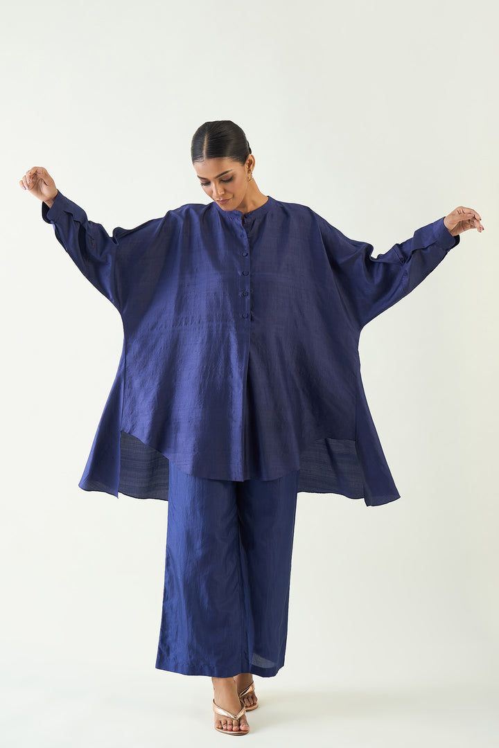 Ira: Silk Kimono Tunic - Purple