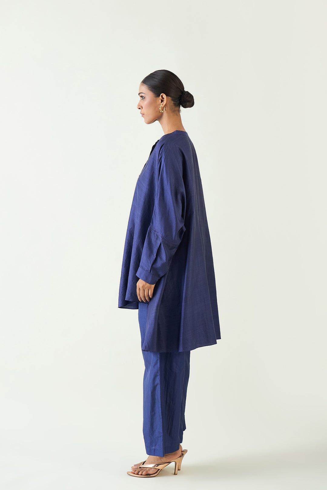 Ira: Silk Kimono Tunic set - Purple