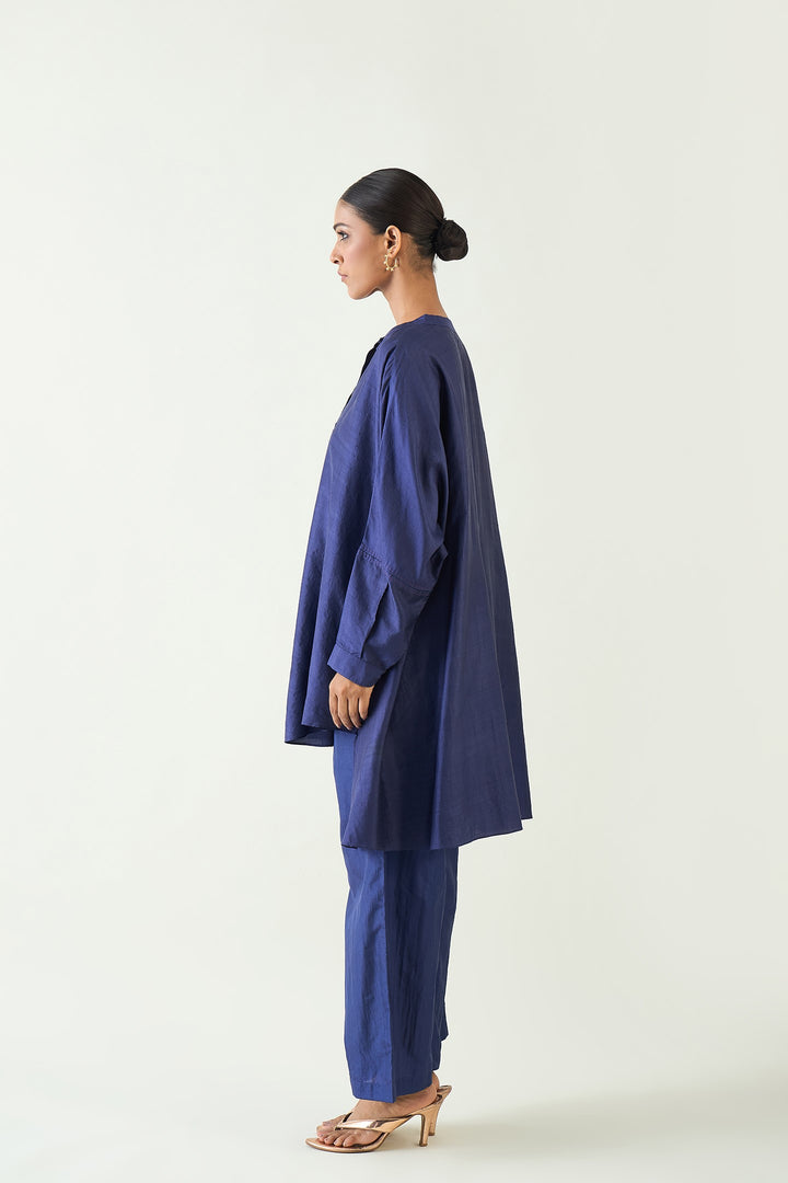 Ira: Silk Kimono Tunic set - Purple