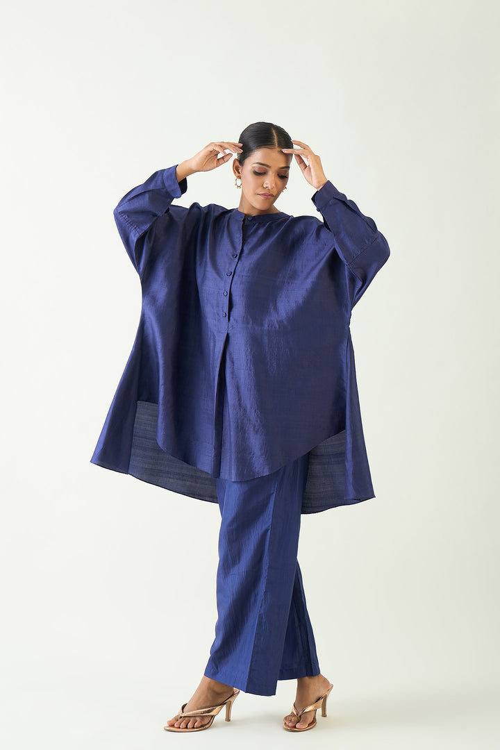 Ira: Silk Kimono Tunic set - Purple