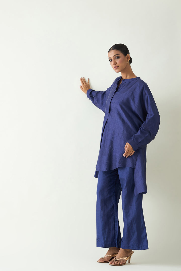 Ira: Silk Kimono Tunic set - Purple