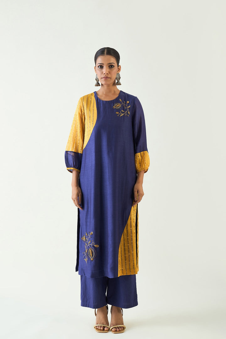Cotton Wide Pants - Purple