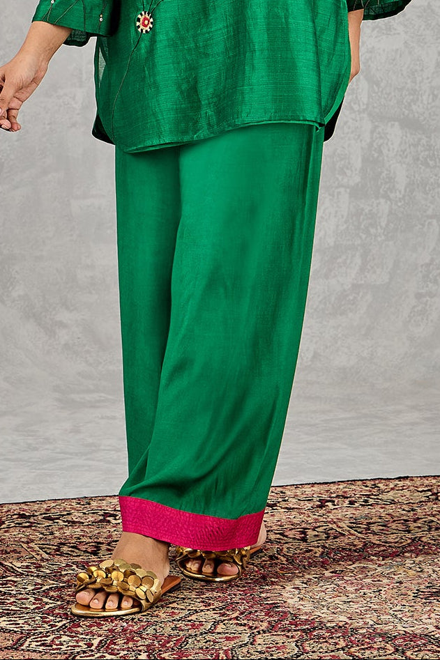 GREEN SATIN FARSHI SALWAR