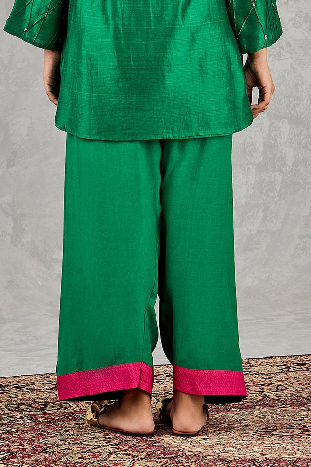 GREEN SATIN FARSHI SALWAR