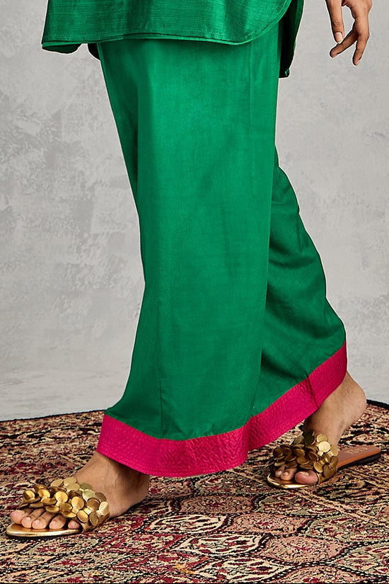 GREEN SATIN FARSHI SALWAR