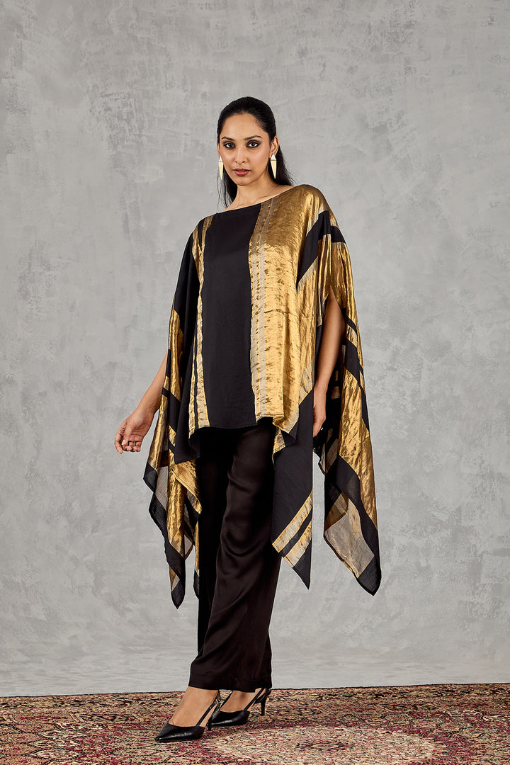 BLACK ASYMMETRICAL CAPE SET