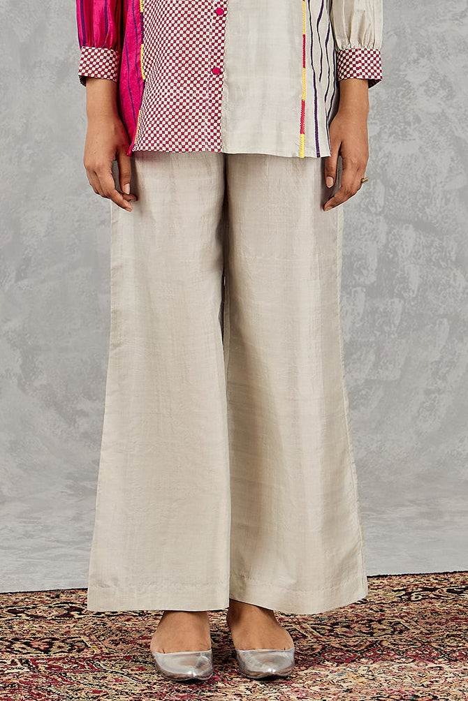 GREY SILK PANT
