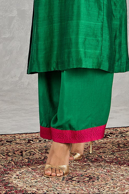 GREEN SATIN FARSHI SALWAR