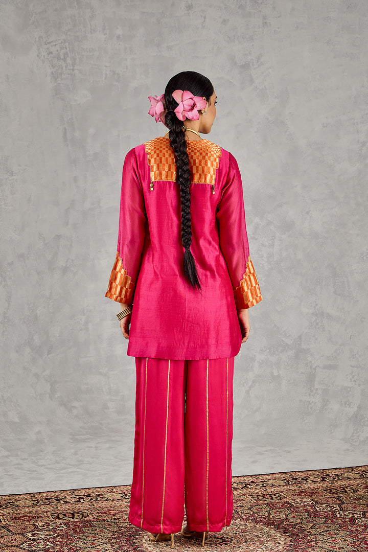 HOT PINK/ORANGE PATCH KURTA SET