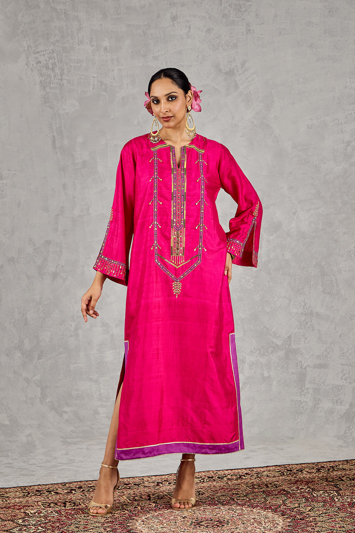 HOT PINK EMBROIDERED KAFTAN