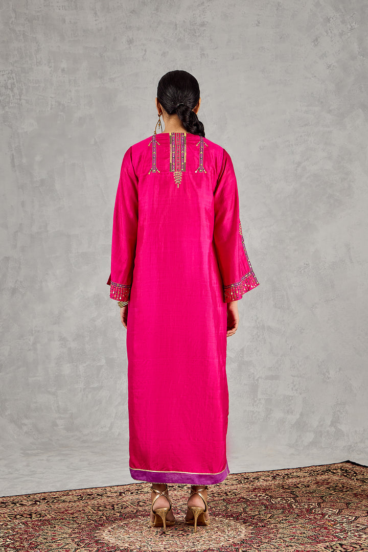 HOT PINK EMBROIDERED KAFTAN