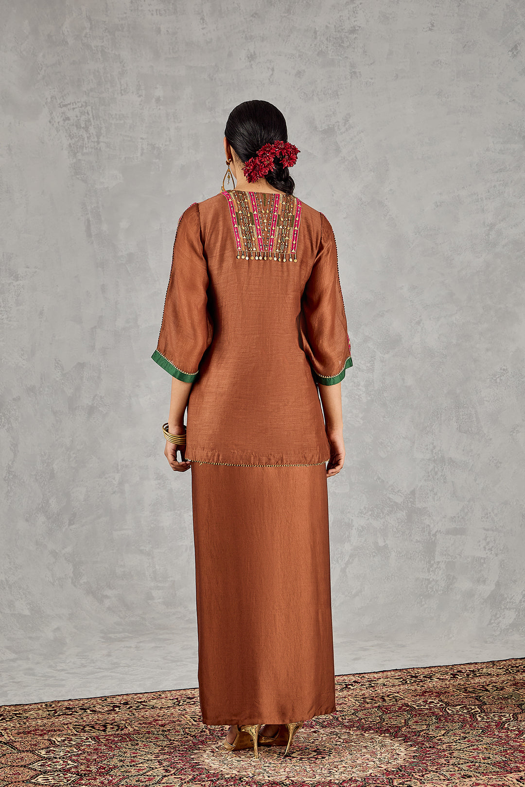 BROWN SHORT KURTA SET