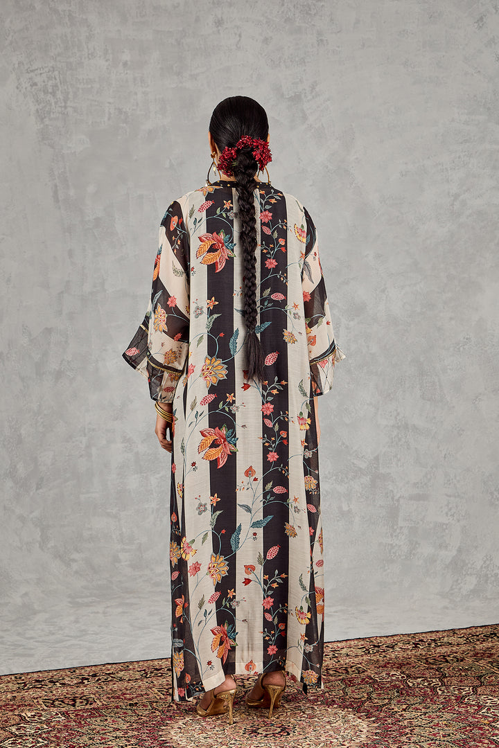 BLACK AND WHITE CHINTZ KAFTAN