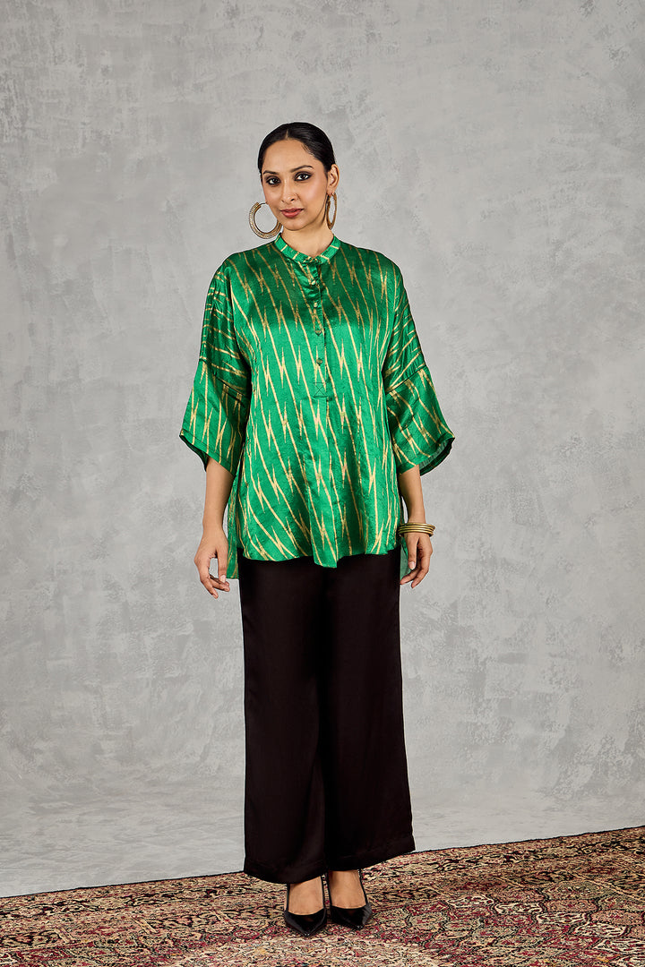 GREEN ZIG-ZIG NAMAH TUNIC SET