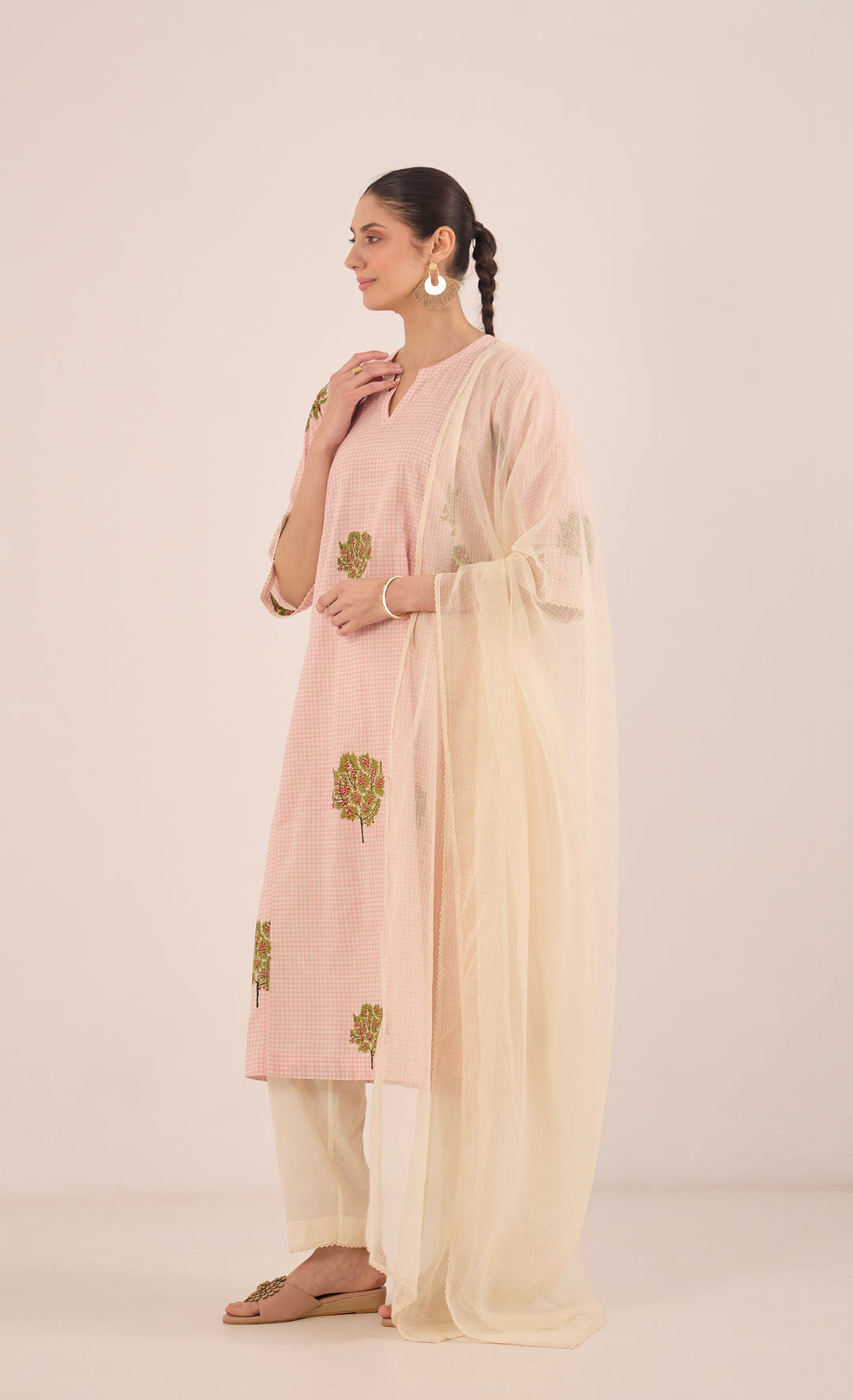 KOTA DORIYA DUPATTA - CREAM