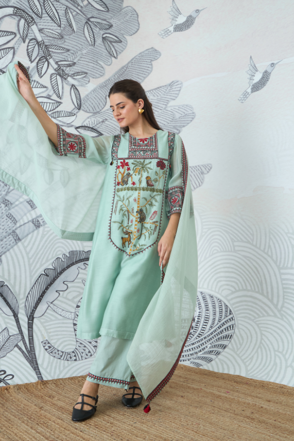 SAGE GREEN EMBROIDERY DUPATTA