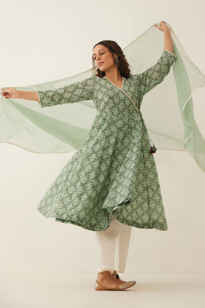 SAGE GREEN KOTA DORIA DUPATTA