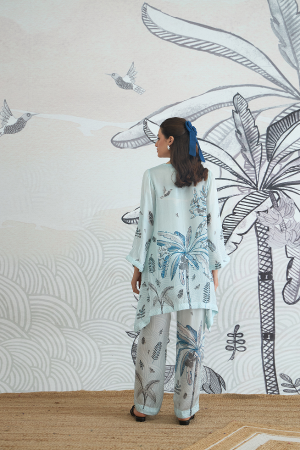 POWDER BLUE SATIN PANT