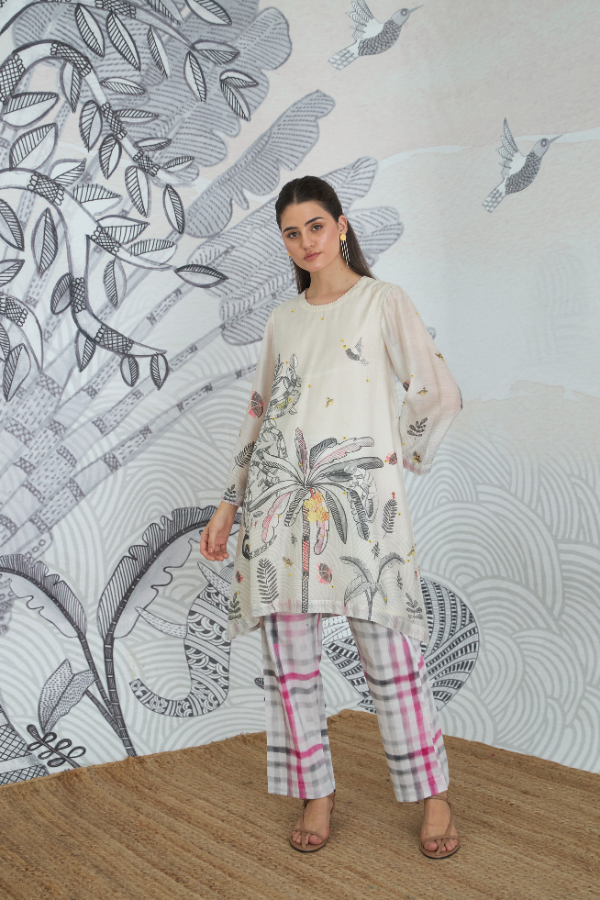 GREY MONEKY JUNGLE CHECK PANTS