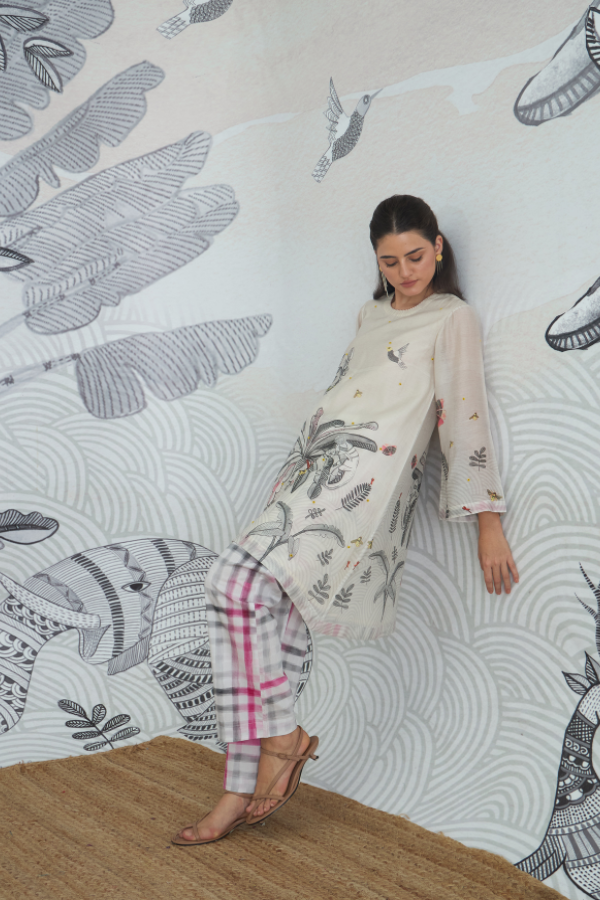 GREY MONEKY JUNGLE CHECK PANTS