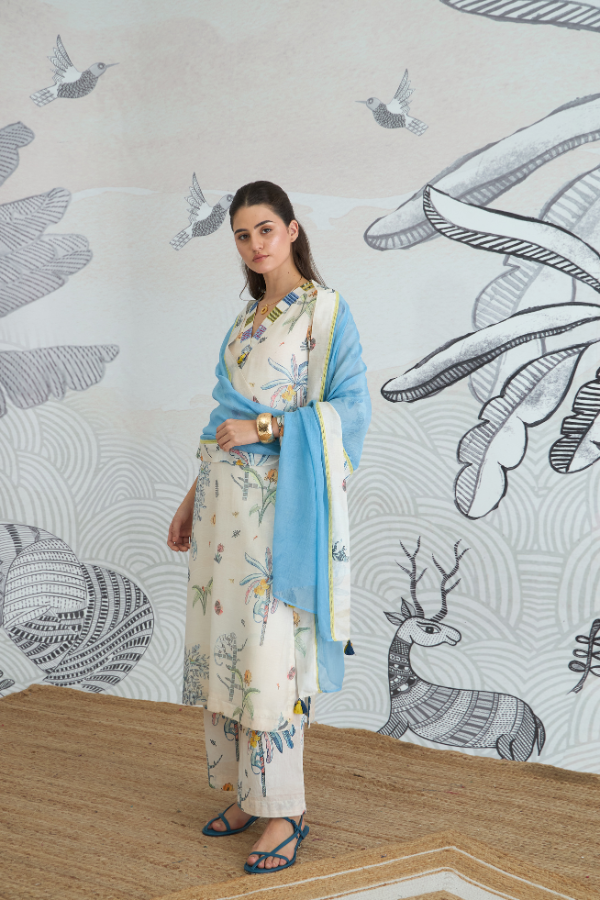 JUNGLE V-NECK KURTA PANT