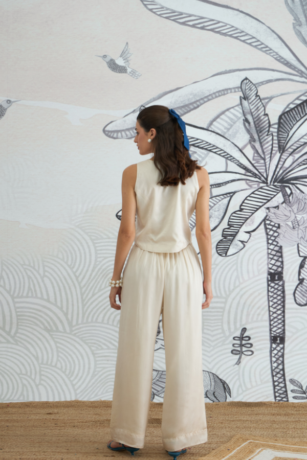CREAM WAISTCOAT TOP