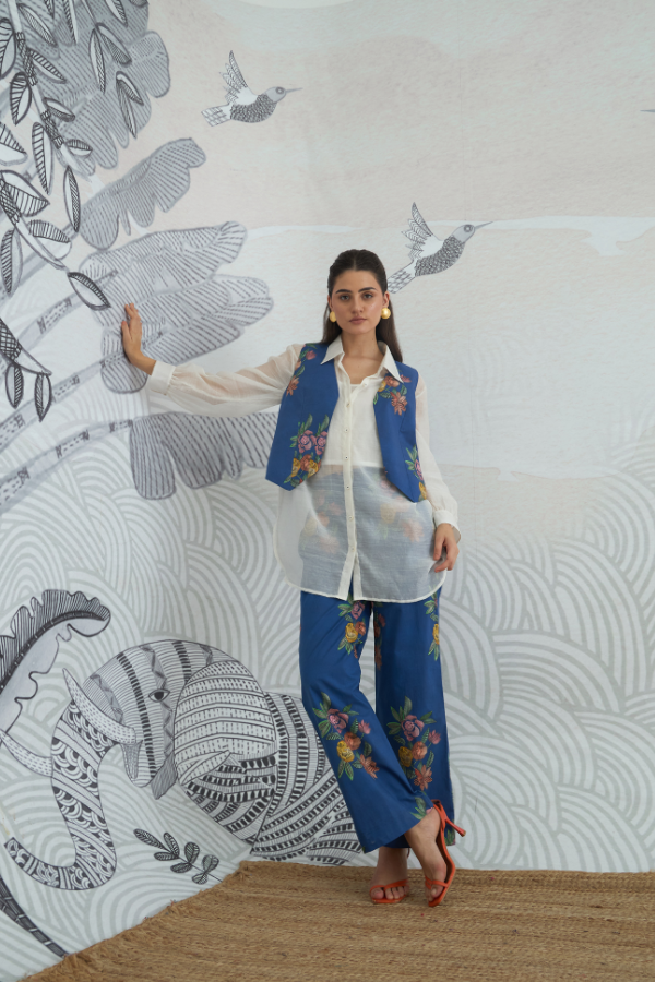 BLUE FLOWER WAISTCOAT