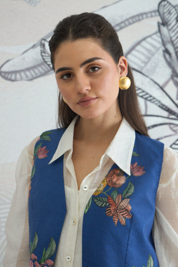 BLUE FLOWER WAISTCOAT