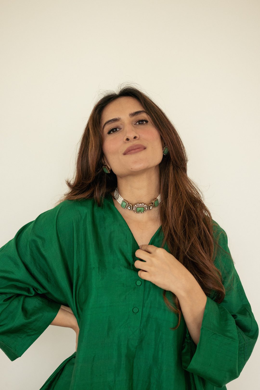 Urmi Daga in Our Ira silk Co-ord set