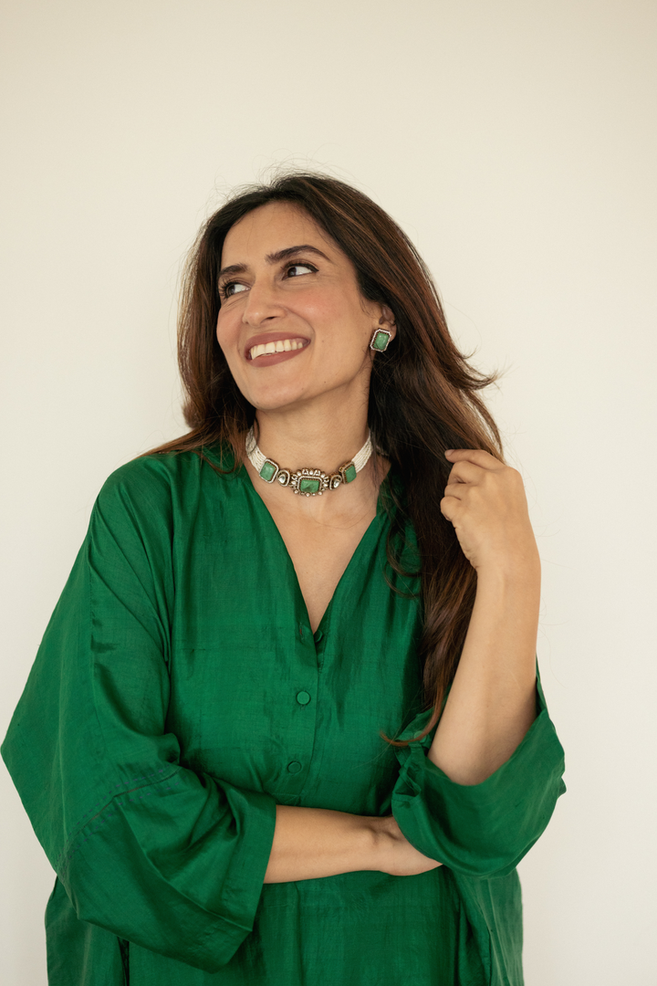 Urmi Daga in Our Ira silk Co-ord set