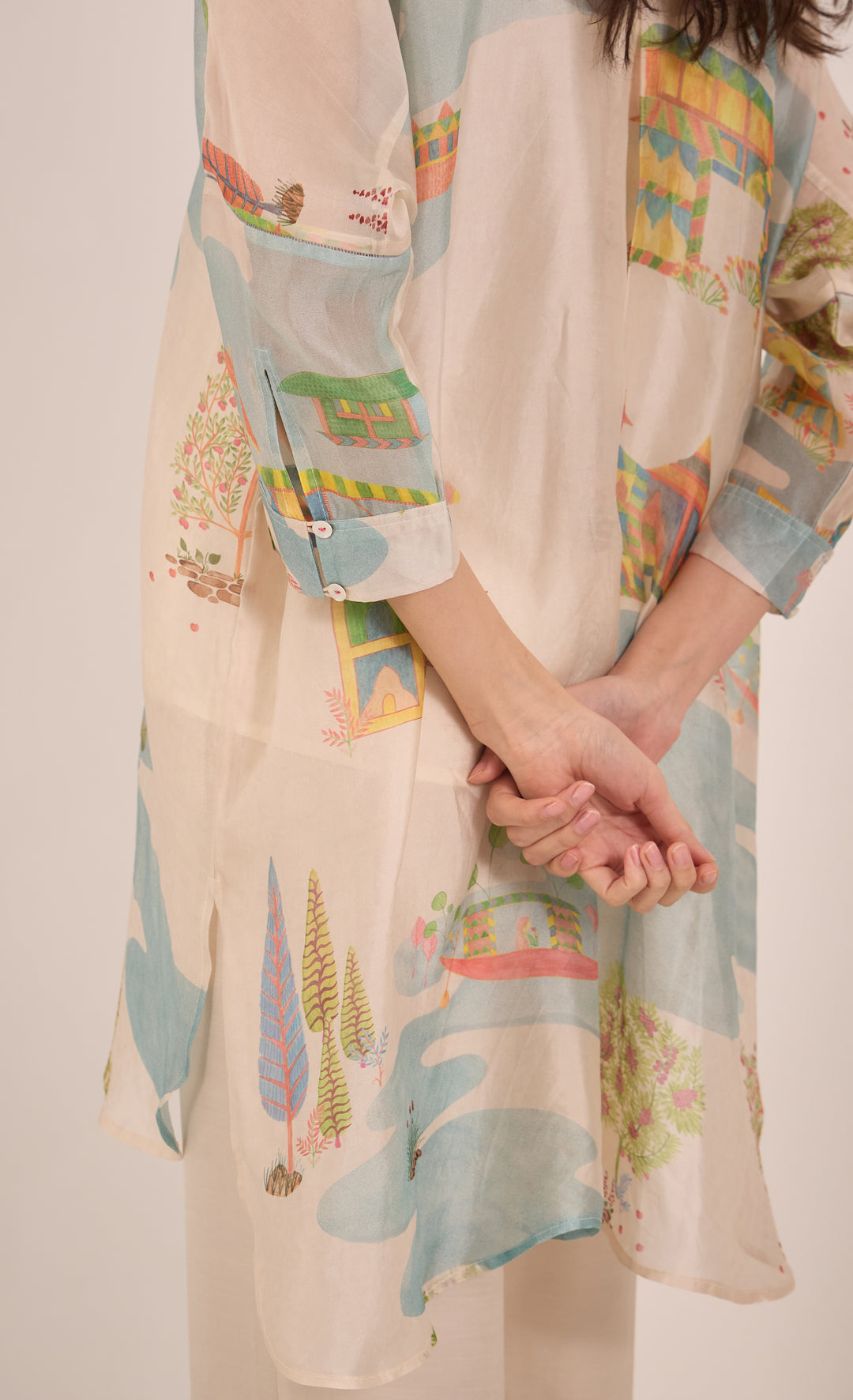 SAFAR: SILK ORGANZA KIMONO COORD SET