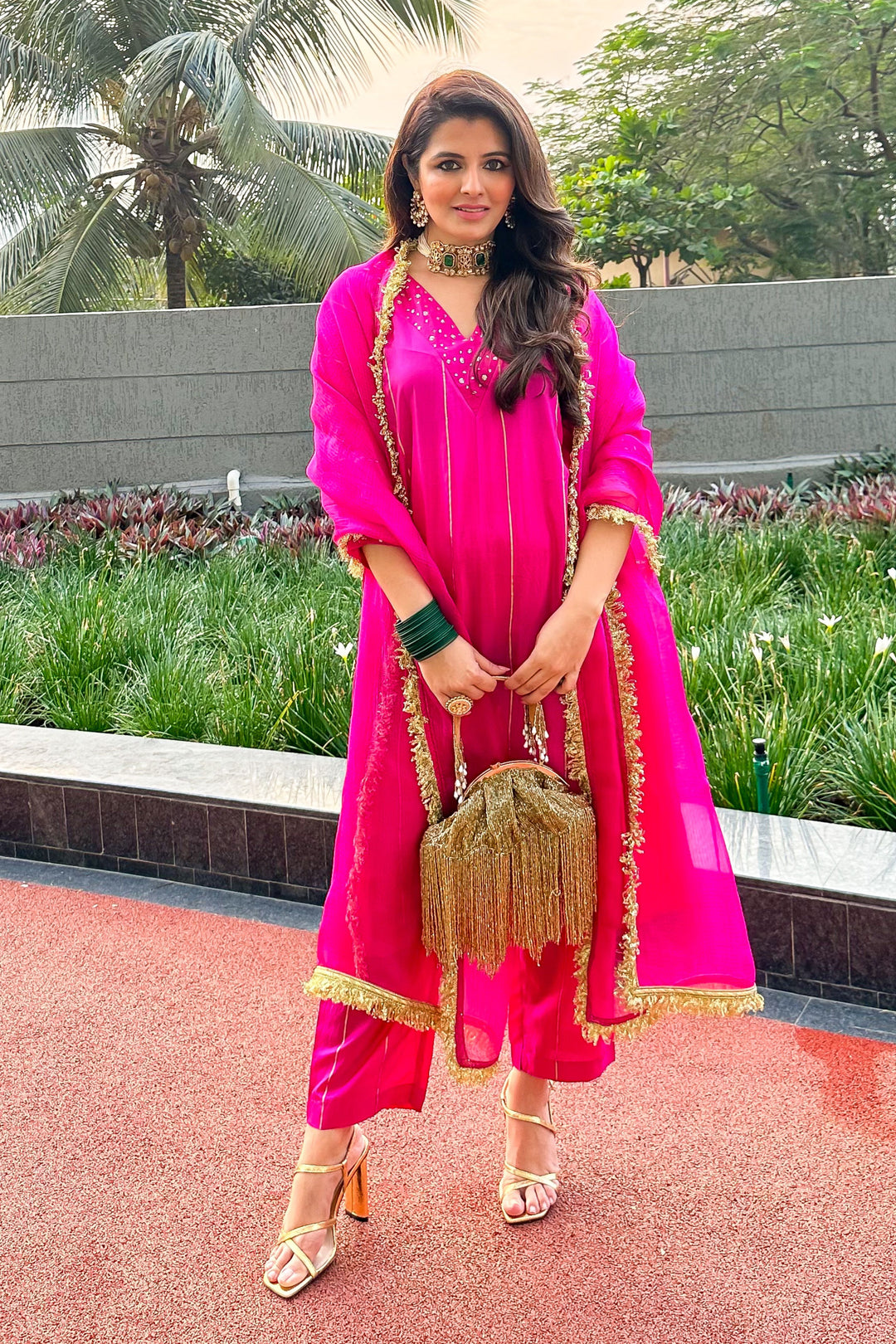 Dil-kash Pink silk Pants