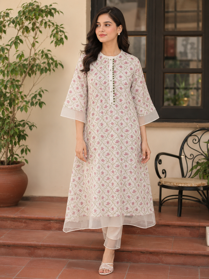 Safira: Ivory Floral Kurta