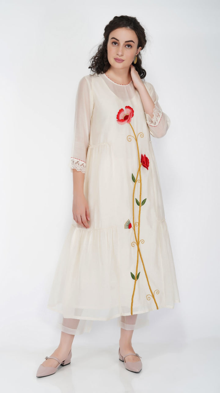 SAAWAN- FLOWER TIER DRESS WITH PANT