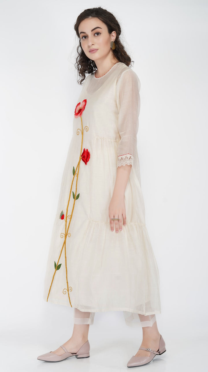 SAAWAN- FLOWER TIER DRESS WITH PANT
