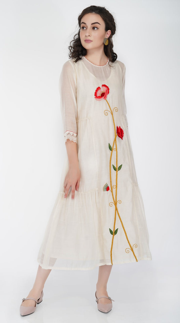 SAAWAN- FLOWER TIER DRESS WITH PANT