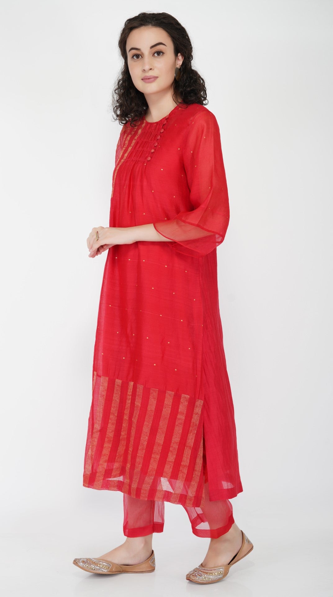 SAAWAN STRIPE ZARI PATCH KURTA