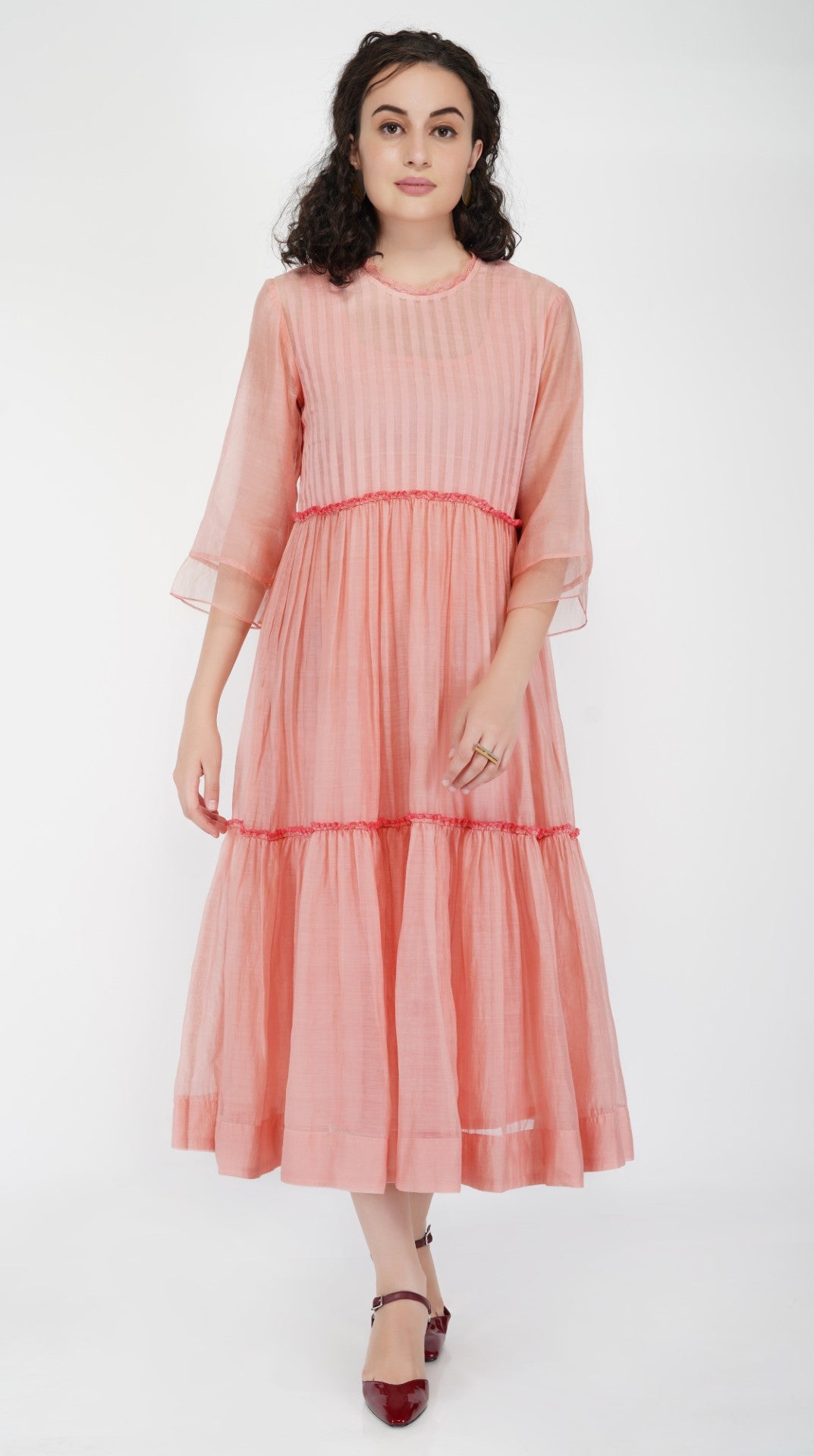 SAAWAN TIER FRILL GATHER DRESS