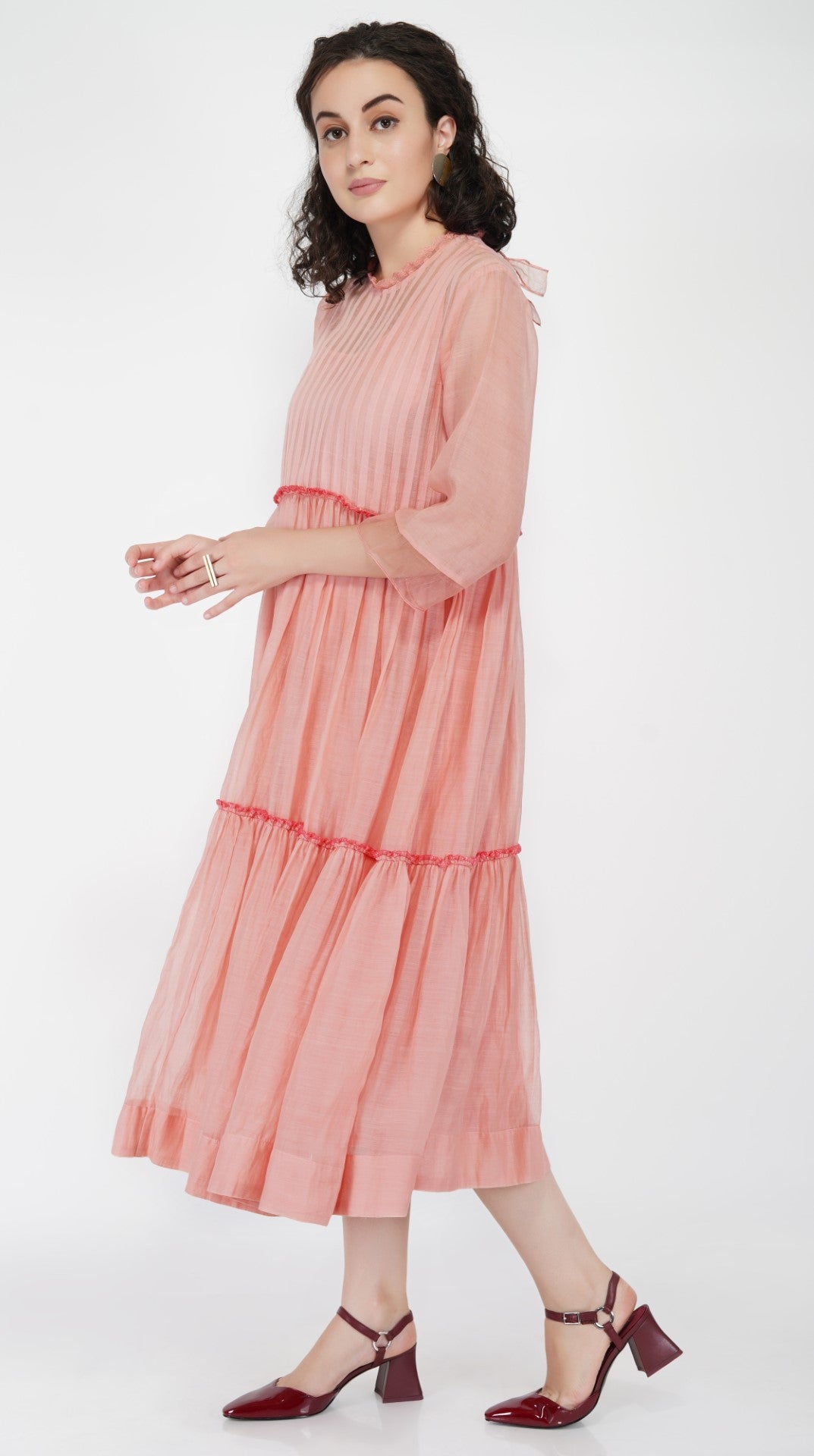 SAAWAN TIER FRILL GATHER DRESS