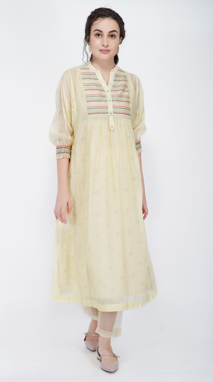 SAAWAN ABSTRACT YOKE KALI KURTA