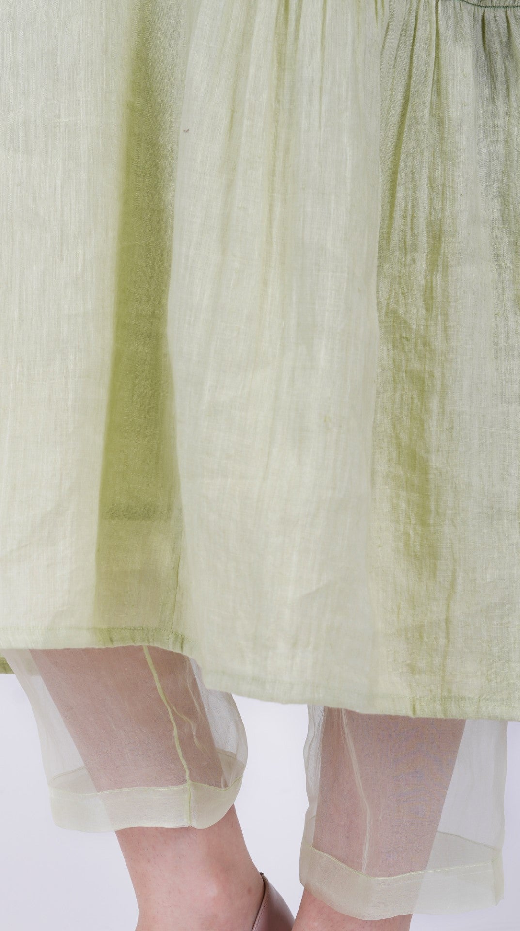 SAAWAN LINEN GATHER FRILL TIER DRESS