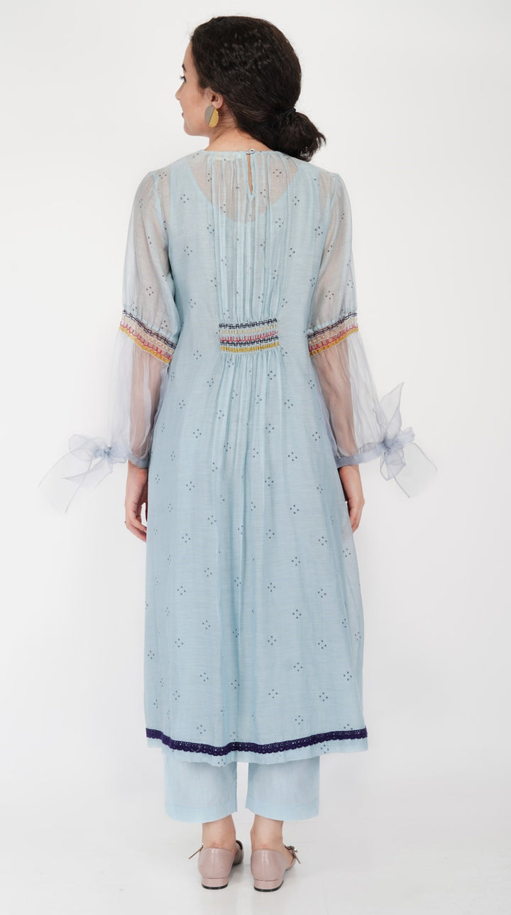 SAAWAN KAFTAN WITH SMOCKING EMBROIDERY