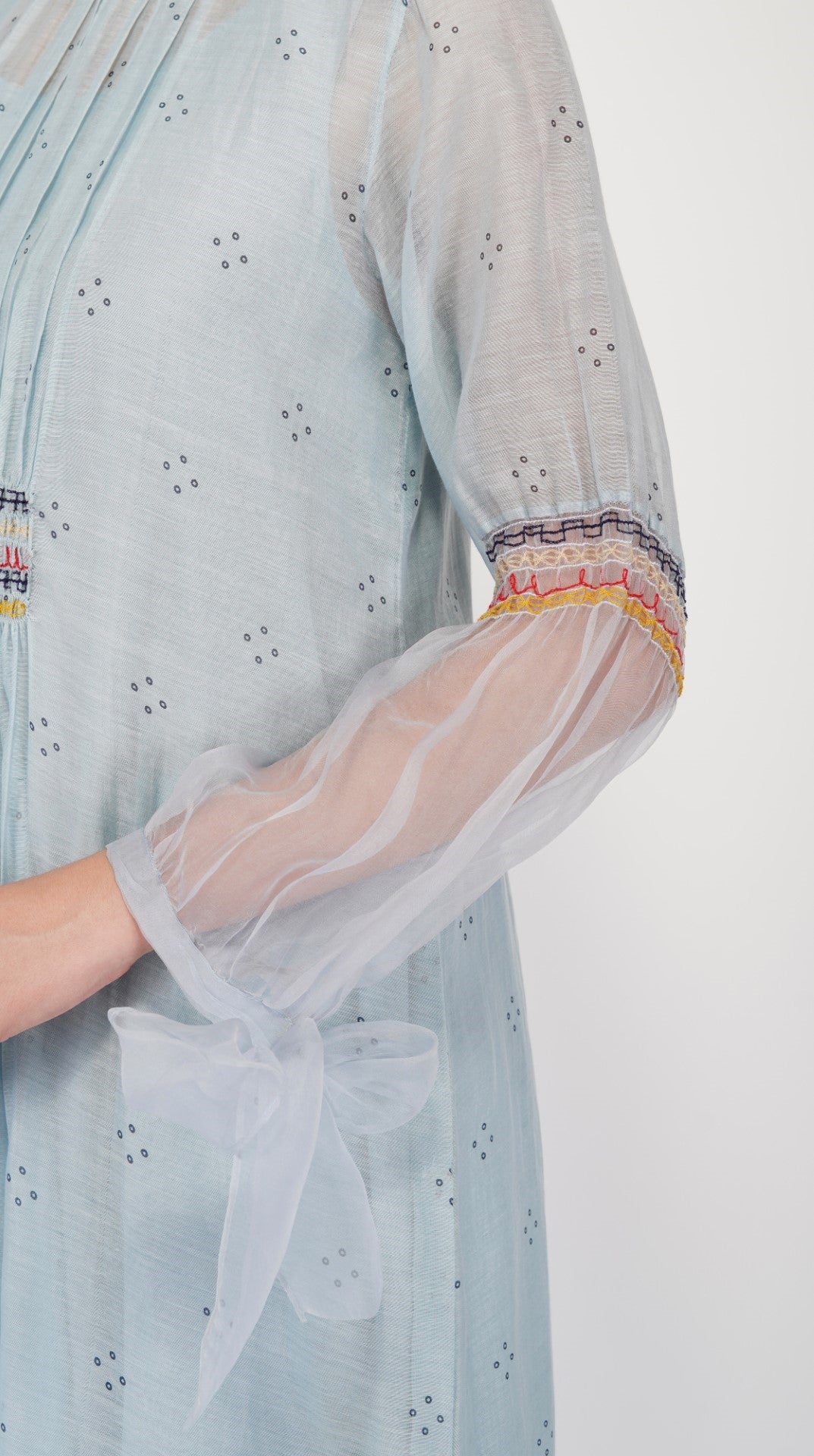 SAAWAN KAFTAN WITH SMOCKING EMBROIDERY