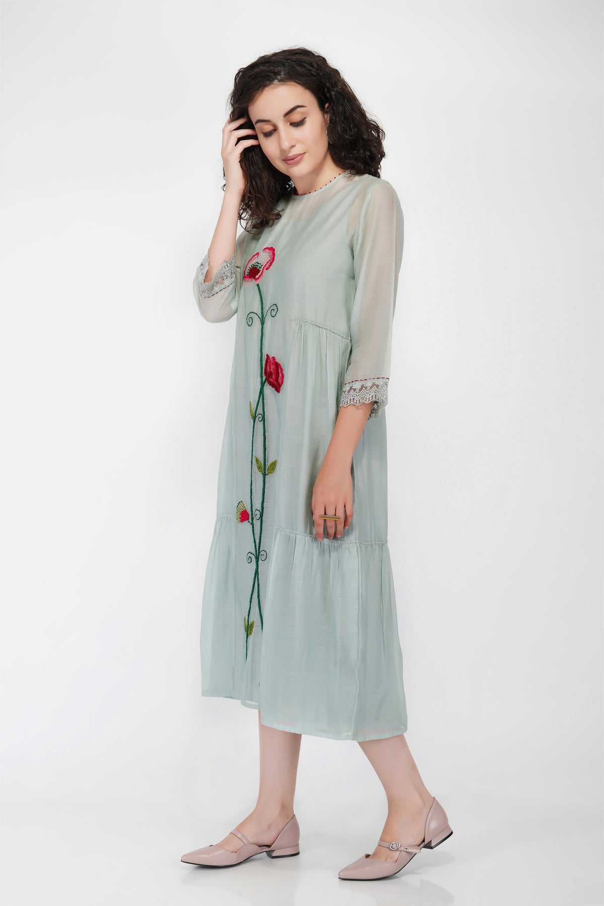 SAAWAN FLOWER TIER DRESS