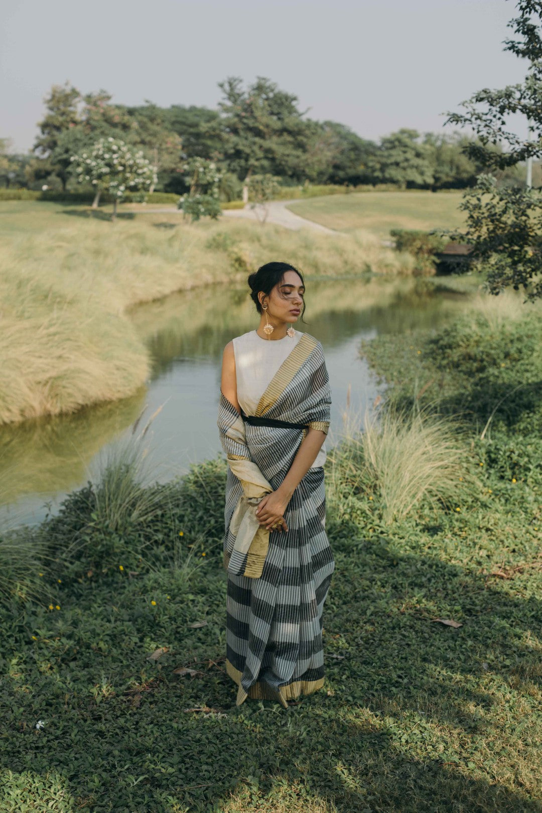 RAGA STRIPE CHANDERI SAREE