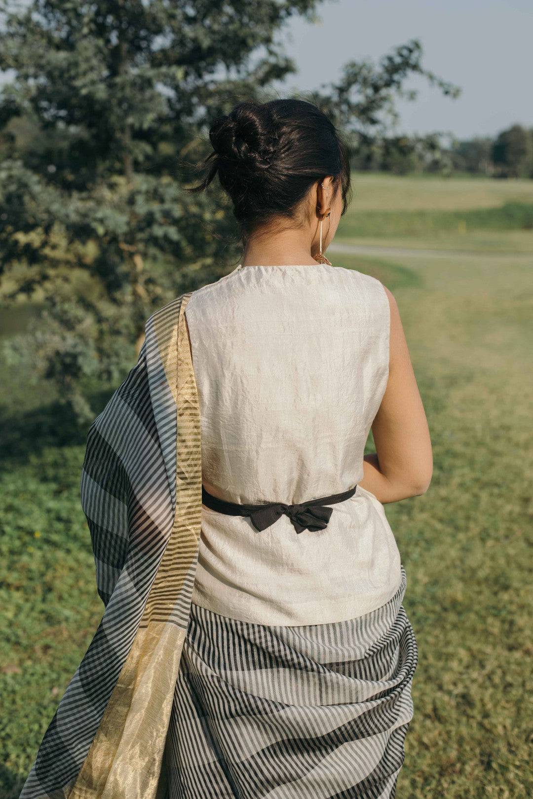 RAGA STRIPE CHANDERI SAREE